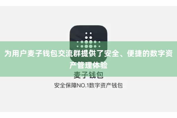 为用户麦子钱包交流群提供了安全、便捷的数字资产管理体验