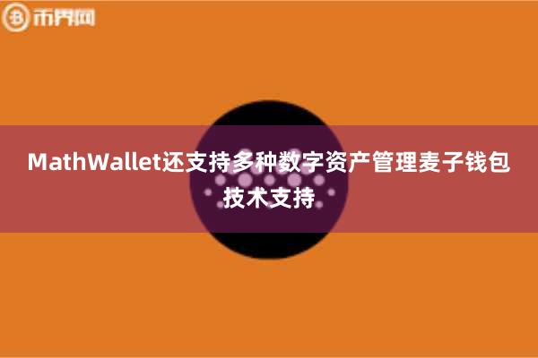 MathWallet还支持多种数字资产管理麦子钱包技术支持